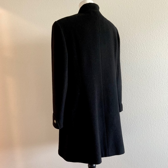 CHARLES KLEIN Vintage Black Wool Coat Notched Collar Size Extra Large EC - Picture 8 of 9
